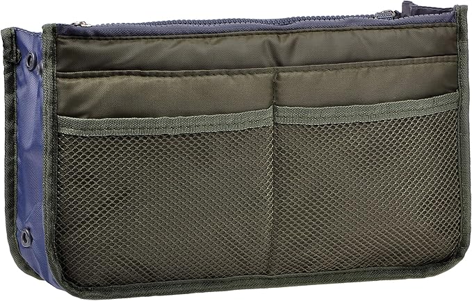 Vercord Purse Organizer Insert for Handbags Bag Organizers Inside Tote Pocketbook Women Nurse Nylon 13 Pockets Army Green Small
