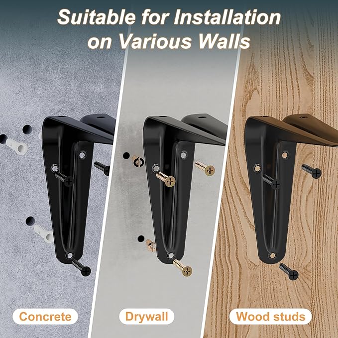 SKYSEN Floating Shelves for Wall Set of 6, 23.6in Wood Wall Shelf for Decor, Bathroom, Bedroom, Storage, Book,Kitchen, Living Room - Dark Brown(fs-60-d)
