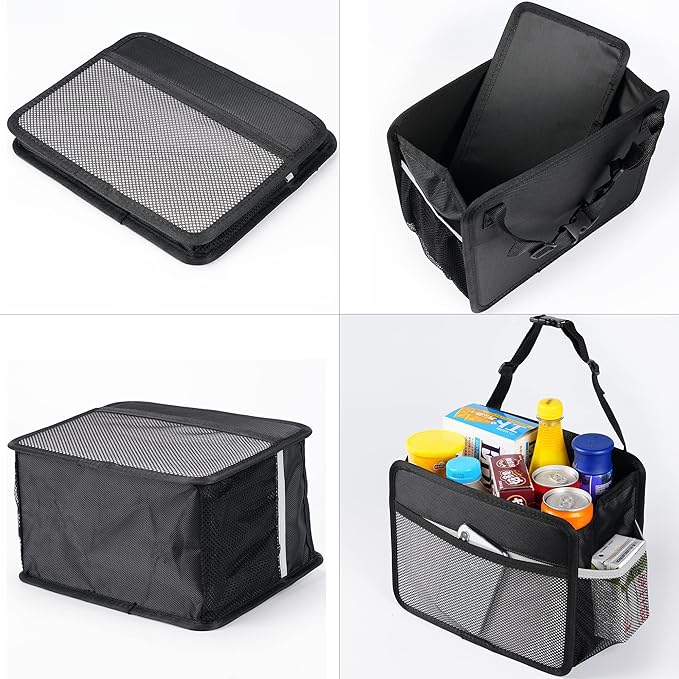 Uplien Car Back Seat Organizer and Storage Bag, Premium 1680D Oxford Cloth Collapsible Universal Hanging Car Seat Back Organizer for Kids & Adults
