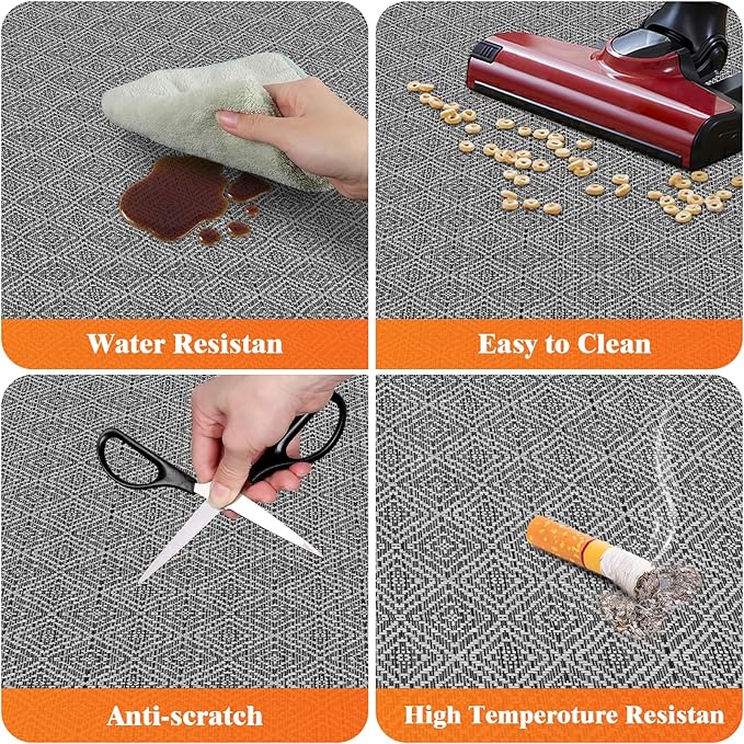 KMAT Office Chair Mat, 46x60in Heavy Duty Hardwood/Tile Floor Protector, Floor Mat Computer Desk Mat for Rolling Chairs, Work, Study, Office, Grey