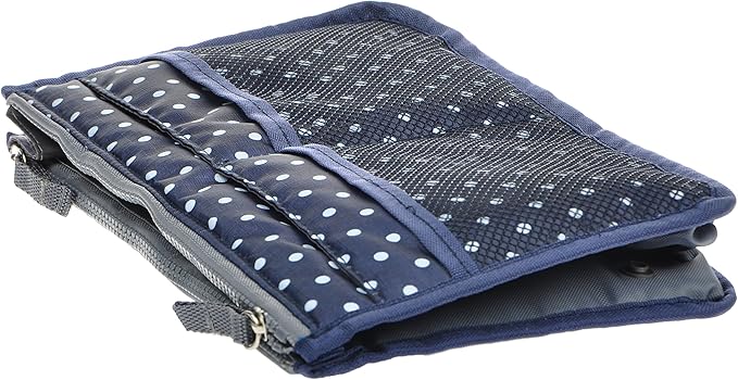Vercord Purse Organizer Insert for Handbags Bag Organizers Inside Tote Pocketbook Women Nurse Nylon 13 Pockets Navy Blue Dot Small