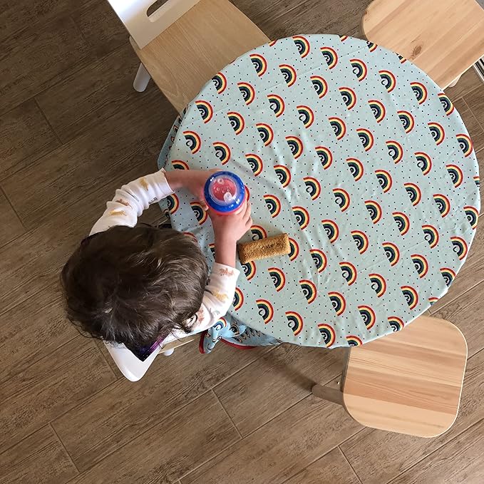 BapronBaby Eric Carle Rainbow Caterpillar Splash Mat - Waterproof Catch-All for Under High Chairs, Floors, Tables, Playtime or Arts & Crafts - Machine Washable - 45" x 45”