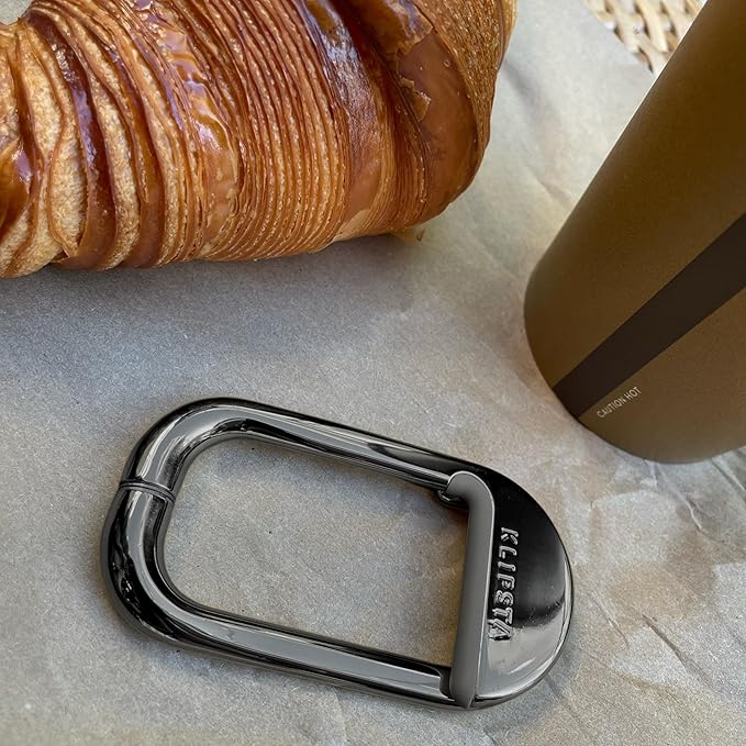 KLIPSTA FLIP Bag Hook - Newly Redesigned. Portable Purse Hanger for Table with Magnetic Closure - (Chrome Black)