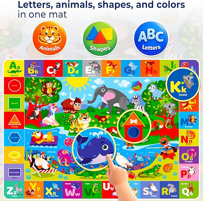 QUOKKA Baby Mat for Floor Play for Babies 6-12 Months – Super Soft Baby Floor Play Mat for Toddlers 1-3 – Extra Large Thick Plush Rug for Nursery – Padded Foldable Activity Infant Playroom Carpet