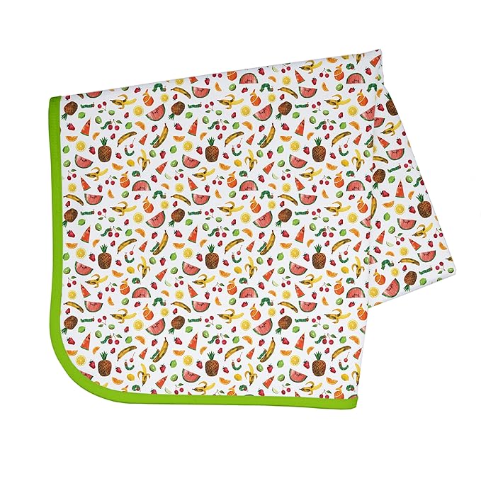 BapronBaby Eric Carle Tropical Fruit Splash Mat - Waterproof Catch-All for Under High Chairs, Floors, Tables, Playtime or Arts & Crafts - Machine Washable - 45" x 45”