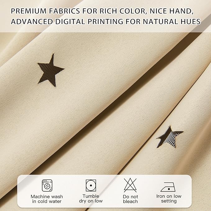 XiDi Beige Girls Curtains for Bedroom, Girls Room Blackout Curtains for 63 Inches Long Unicorn Bedroom Decor for Kids Room Darkening Curtains Decor Window Drapes 34x63 Inches