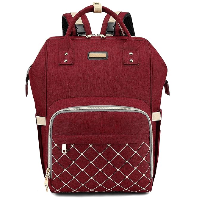 GAIVP Diaper Bag Backpack, Diaper Bags for Baby Girls Boys, Baby Bags for Moms Dads, Nappy Changing Bag with Insulated Pockets,Multi-functional Waterproof Backpack with Stroller straps-Red
