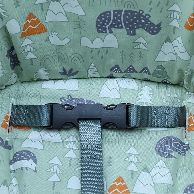 ZARPMA Cotton Seat Covers for IKEA Antilop Highchair,Cotton Surface and Padded,Forest Pattern Foldable Baby Highchair Cover for IKEA Child Chair Cushion (Green Forest)