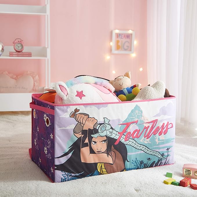Idea Nuova Disney Raya and The Last Dragon Collapsible Childrens Toy Storage Trunk, Durable with Lid, 30"x 14.5"x 16"