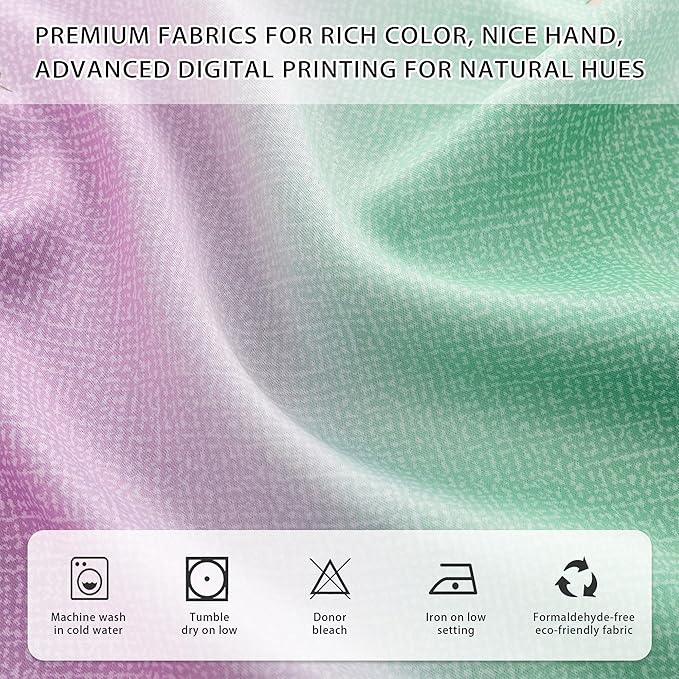XiDi Girls Curtains for Bedroom 96 Inches Long 2 Panels Green Purple Blue Rainbow Blackout Curtains for Little Girl Kids Room Decor Living Room, Princess Unicorn Wall Decals Drapes 34x96