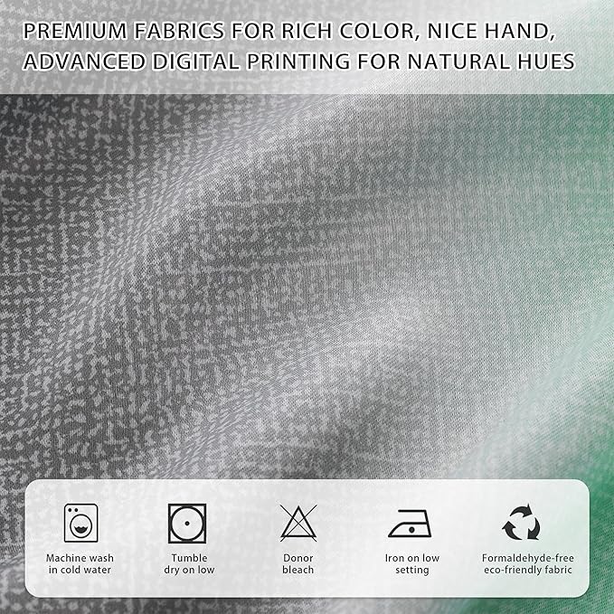 XiDi Green Grey Curtains for Girls Bedroom Decor Kids Blackout Curtains for Nursery Room Darkening Rainbow Princess Unicorn Wall Decals Little Girl Grommet Top 52x54 Inches Long 2 Panels Set