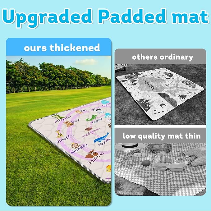 Baby Play Mat，Thick Soft 71" X 79" Playpen mat, Non-Slip and Machine Washable Baby Play Mats for Floor，Crawling Mat for Babies, Toddlers & Infants to Play and Learn(Pink Animal)