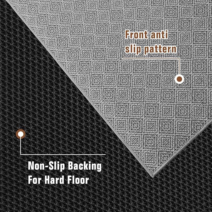 KMAT Office Chair Mat, 36x48in Heavy Duty Hardwood/Tile Floor Protector, Floor Mat Computer Desk Mat for Rolling Chairs, Work, Study, Office, Grey