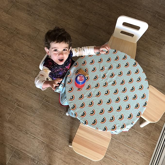 BapronBaby Eric Carle Rainbow Caterpillar Splash Mat - Waterproof Catch-All for Under High Chairs, Floors, Tables, Playtime or Arts & Crafts - Machine Washable - 45" x 45”