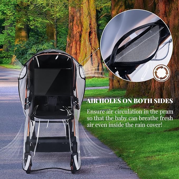 Stroller Rain Cover,Universal Stroller Accessory,Waterproof,Windproof Protection,Protect from Dust Snow,Baby Travel Weather Shield