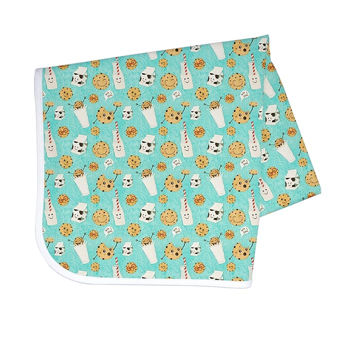 BapronBaby Cookies & Milk Splash Mat - Waterproof Catch-All for Under High Chairs, Floors, Tables, Playtime or Arts & Crafts - Machine Washable - 45" x 45”