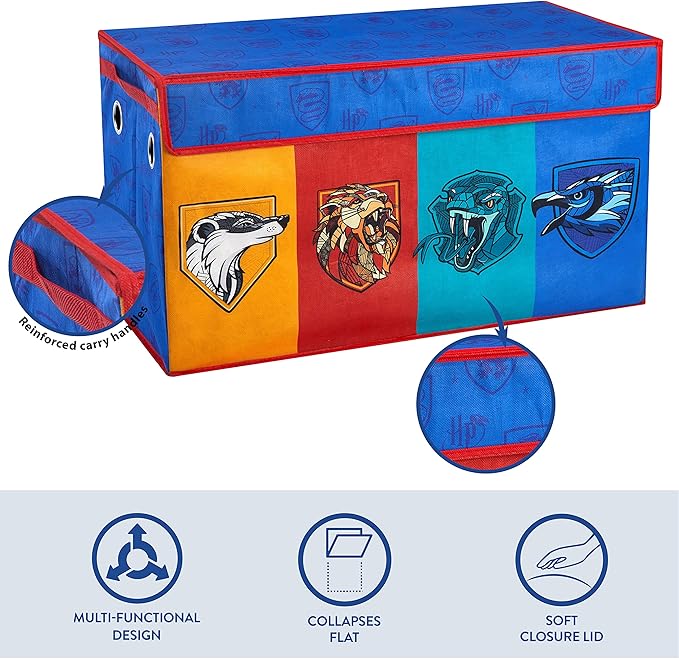 Harry Potter Collapsible Storage Trunk with Lid, 28" W x 16" D x 14.5" H