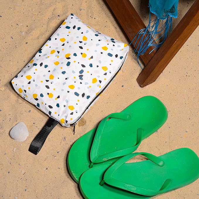Rolling Nomad Tyvek Zippered Pouch, Swimsuit Bags, Wet & Dry Reversable Bags, Travel, Toiletry, Pool & Beach Essentials, Waterproof, Summer Must Haves, 8x6.5x1, (Small)