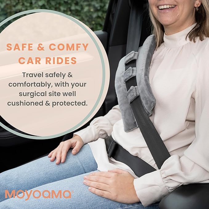 MOYOAMA Seat Belt Pillow Post Surgery- Seatbelt Pillows for Post-Surgery, Chemo Port Pillow for Seat Belt, Port Pillows for Chemo Patients Seatbelt, Seatbelt Cushion for Heart Surgery Recovery Gifts