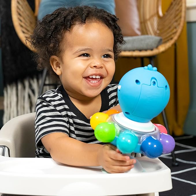 Baby Einstein Ocean Explorers Opus Spin & Sea Suction Toy for Highchair, Lights & Vibrant Colors, Ages 3 Months and up
