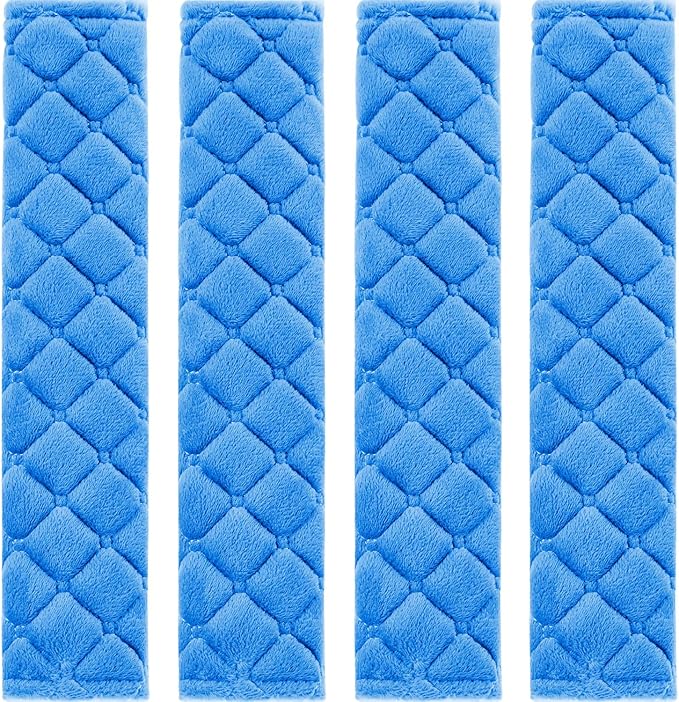 Tatuo 4 Pack Seat Belt Cover Extra Long Seat Belt Pads for Car Soft Comfort Shoulder Strap Covers Harness Pads Helps Protect Your Neck and Shoulder(10.6 Inch,Blue)