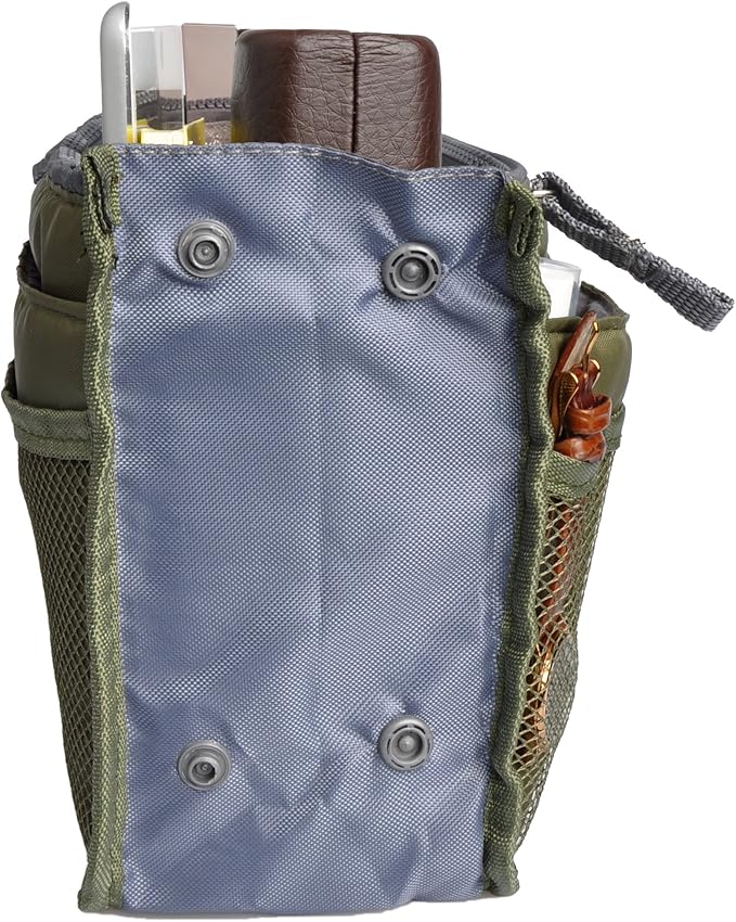 Vercord Purse Organizer Insert for Handbags Bag Organizers Inside Tote Pocketbook Women Nurse Nylon 13 Pockets Army Green Small