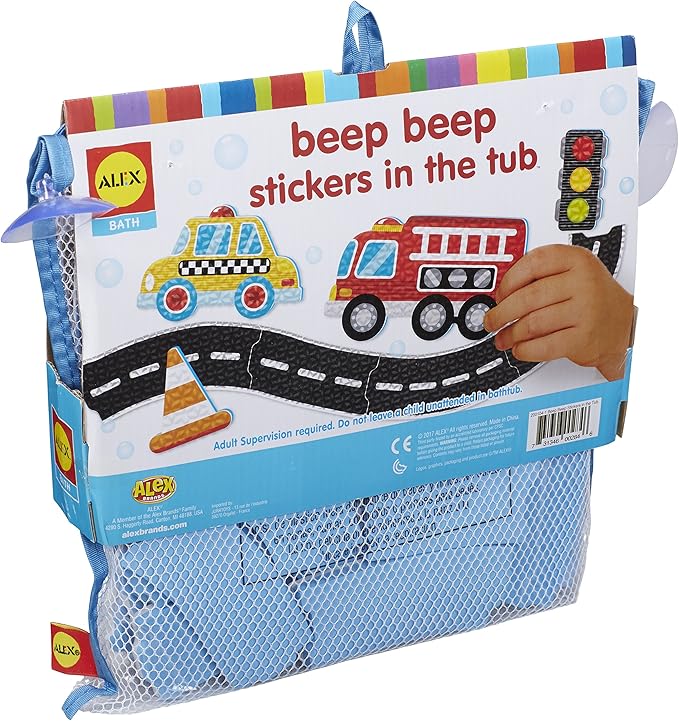 Alex Bath Beep Beep Stickers in The Tub Bath Toy Kids Bath Activity