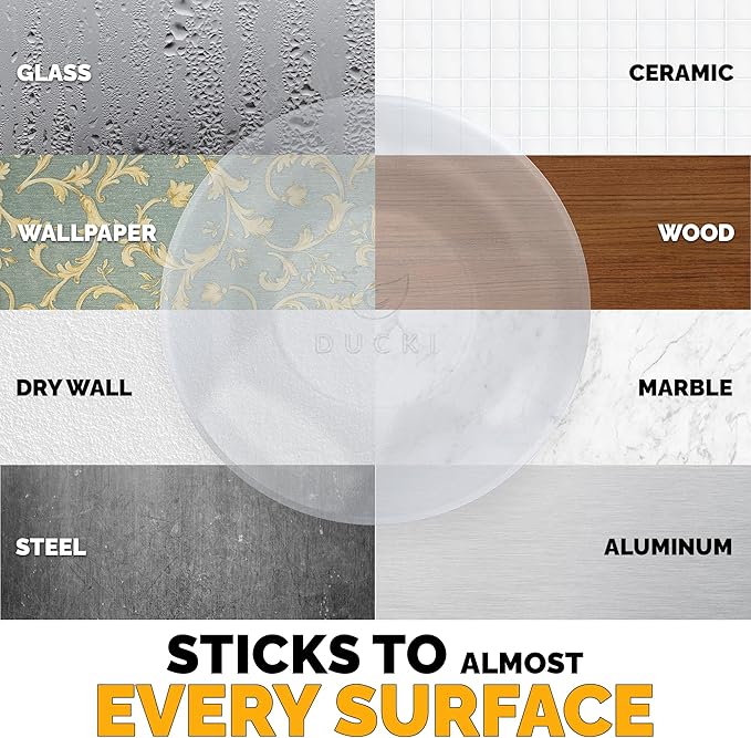 Ducki Door Wall Bumper Protector - Self Adhesive Stopping Shield Prevents Damage & Noise for Knob Handle, Refrigerators, Furniture Home or Office, Shock Absorbing, Discreet, Reusable - 6 Pack Clear
