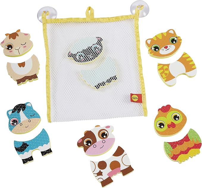 Alex 200103-1 Bath Barnyard Stickers in The Tub, Multicolor Kids Bath Activity