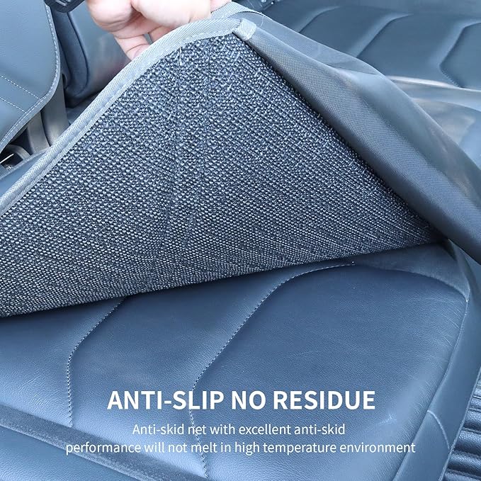 Viaviat Car Seat Protector Leather Waterproof Child Safety Seat Protector Cover with Thick Pad and 2 Large Pockets Durable Kick Mat for All Auto Seat (Deep Gray)