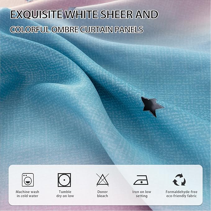 XiDi Curtains 63 Inch Length for Girls Bedroom Kids Blackout Curtains Rainbow Cute Colorful Unicorn Princess Theme Home Decor Living Room Darkening Grommet Drapes, Pink/Purple W52 X L63 2 Panels Set