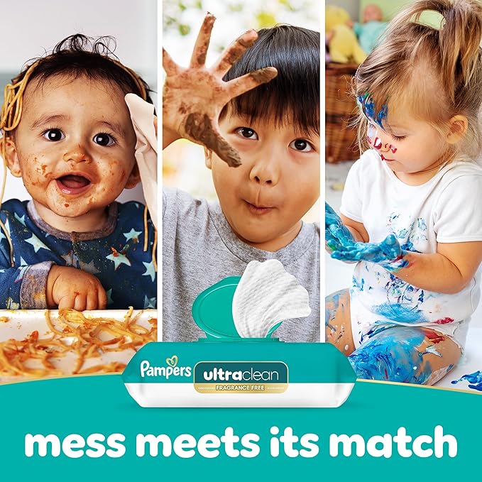 Pampers Ultraclean Baby Wipes (Previously 'Free & Gentle'), 99% Water, Hypoallergenic, Unscented, 100% Plant Based, Plastic-Free, 936 Wipes Total (12X Flip-Top Packs)