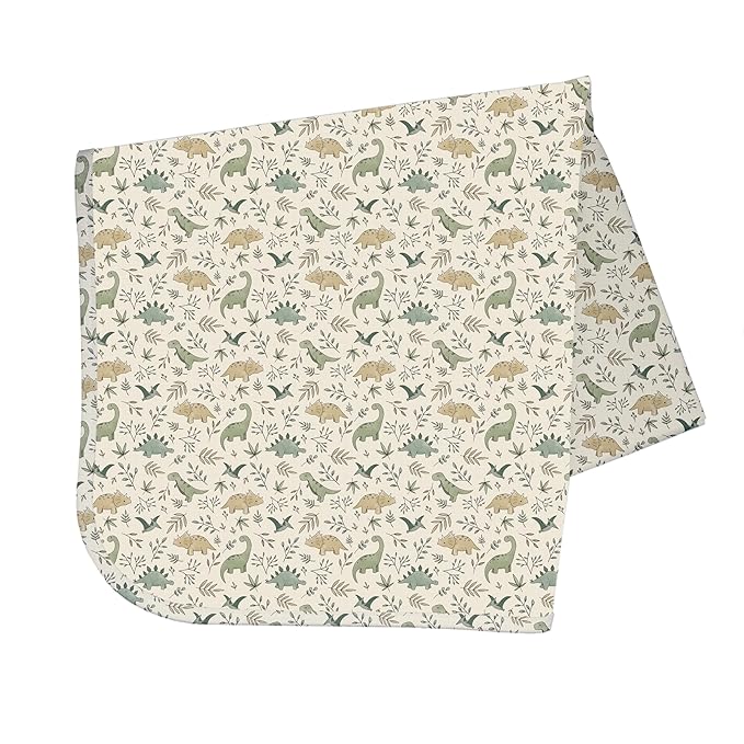 BapronBaby Foliage Dinos Splash Mat - Waterproof Catch-All for Under High Chairs, Floors, Tables, Playtime or Arts & Crafts - Machine Washable - 45" x 45”
