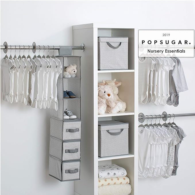 Delta Children Nursery Storage 48 Piece Set - Easy Storage/Organization Solution - Keeps Bedroom, Nursery & Closet Clean, Grey