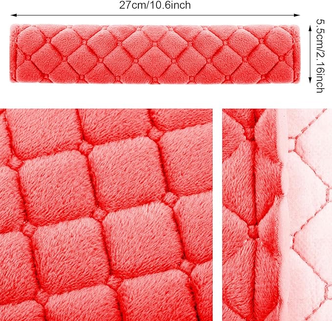Tatuo 4 Pack Seat Belt Cover Extra Long Seat Belt Pads for Car Soft Comfort Shoulder Strap Covers Harness Pads Helps Protect Your Neck and Shoulder(10.6 Inch,Red)