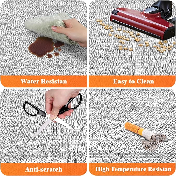 KMAT Office Chair Mat, 46x60in Heavy Duty Hardwood/Tile Floor Protector, Computer Desk Mat for Rolling Chairs, Work, Study, Office, White
