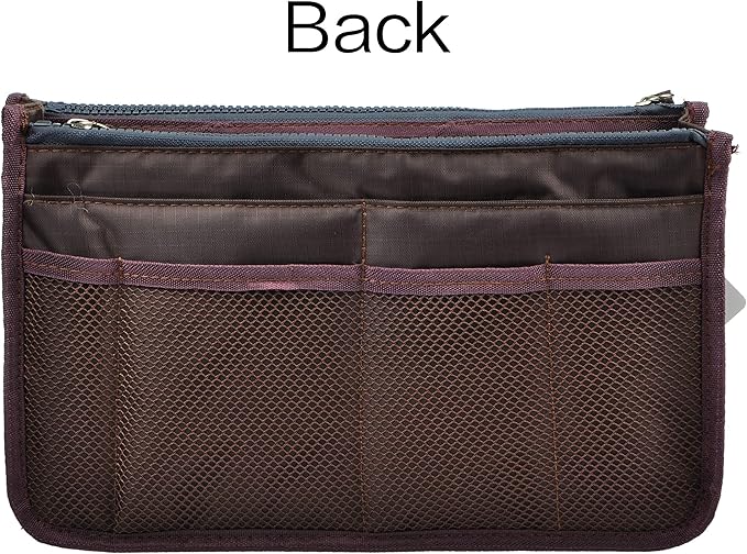 Vercord Updated Purse Handbag Organizer Insert Liner Bag in Bag 13 Pockets Coffee Small
