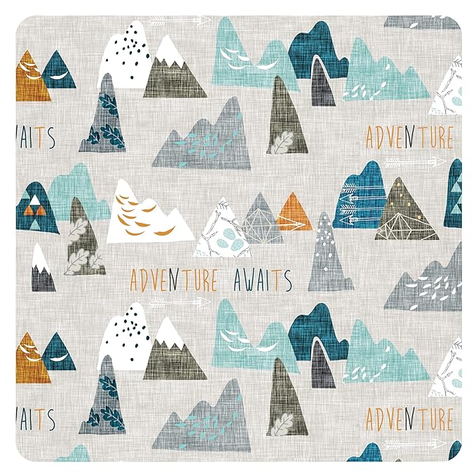BapronBaby Adventure Awaits Splash Mat - Waterproof Catch-All for Under High Chairs, Floors, Tables, Playtime or Arts & Crafts - Machine Washable - 45" x 45”