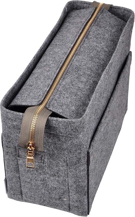 Vercord Felt Zipper Handbag Tote Purse Duffel Backpack Organizer Insert Dark Grey Medium