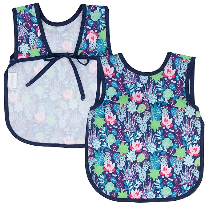 BapronBaby Desert Floral Bapron - No Neck Tie Safer Bib for Baby & Toddler - Soft Waterproof Stain Resistant - Machine Washable - Sz Baby/Toddler 6m-3T