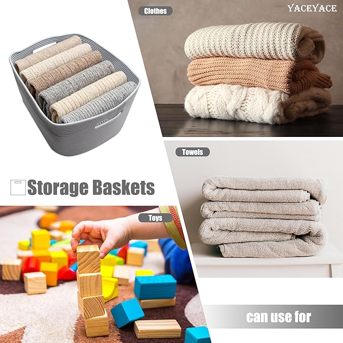 Large Woven Storage Bin for Organizin, Large Nursery Blanket Storage, Big Basket with Handle for Living Room, Toy, Storage, 22"x17"x12"