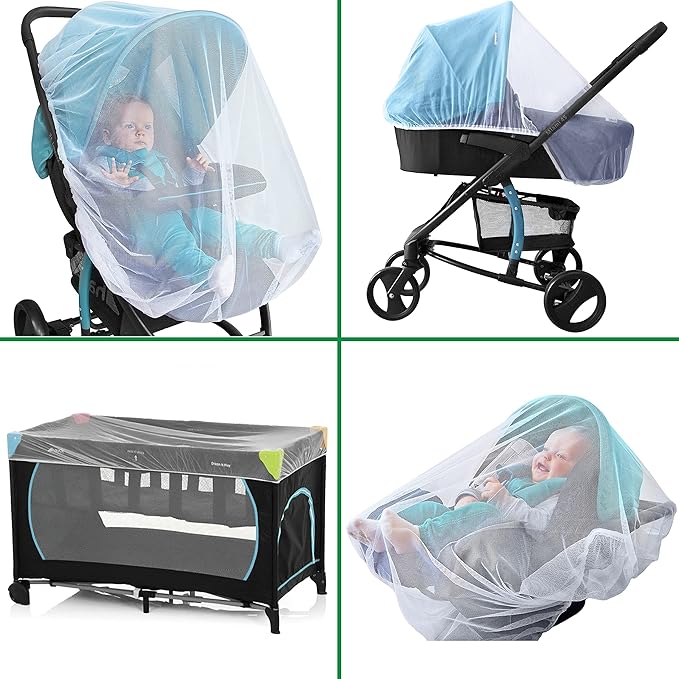 Universal Backpackers Baby Mosquito Net for Stroller, Car Seat & Bassinet – Premium Infant Bug Netting for Jogger, Carrier & Pack N Play – Toddler Canopy & Gift Packaging White