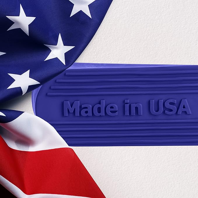 Large Rubber Door Stopper Made in USA - Door Stop Wedge for Carpet, Tile, or Concrete Floor, Door stoppers for Bottom of Door -Heavy Duty for Commercial & Home Use - 6.5 x 2.75 x 1.9 Inches Blue 2PK
