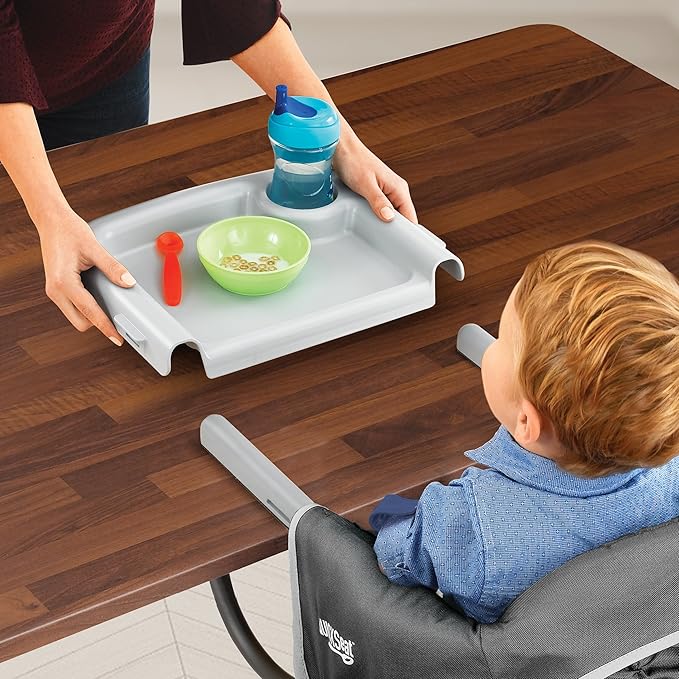 Chicco QuickSeat Hook-On Chair, Portable High Chair for Babies and Toddlers, for Children up to 37 lbs., Travel-Friendly | Graphite/Grey