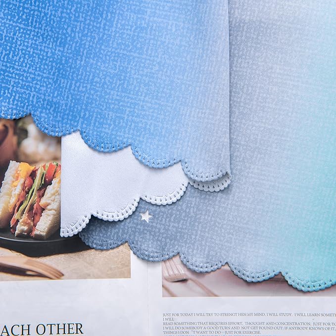 XiDi Curtains for Bedroom Decor, Rainbow BluGrenGrey-34-90