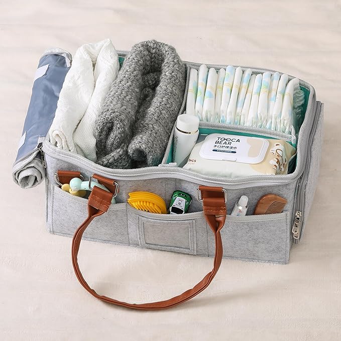 Mr. Pen- Baby Diaper Caddy Organizer with Lid, Baby Organizer, Diaper Caddy with Lid