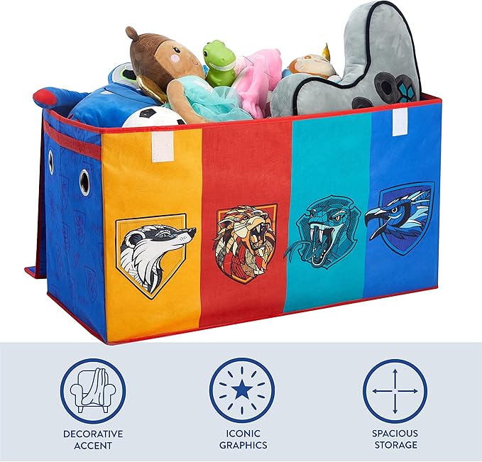 Harry Potter Collapsible Storage Trunk with Lid, 28" W x 16" D x 14.5" H