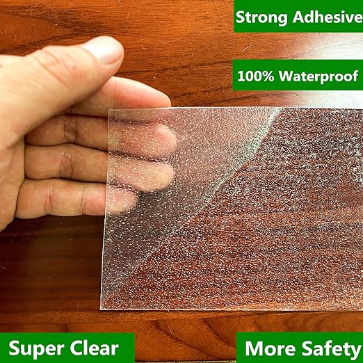 COSIMIXO 4" x 33Ft Clear Anti Slip Tape Waterprooft, Non-Slip Stair Treads Tape Traction, Boats, Stairs, Transparent, Soft, Comfortable for Bare feet