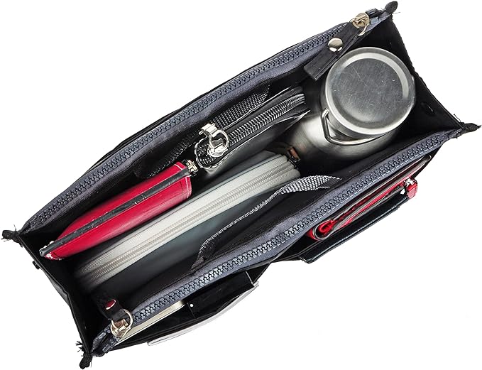 Vercord Updated Purse Handbag Organizer Insert Liner Bag in Bag 13 Pockets Black Large