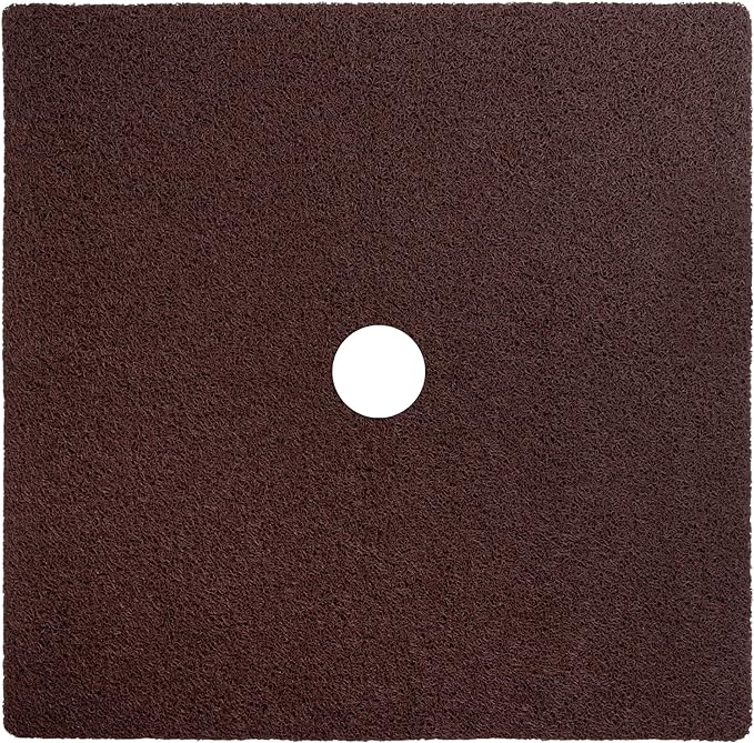 Enkosi Loofah Shower Mat with Drain Hole – Cushioned Anti-Slip Square Bath Mat for Showers, and Bathroom Floors – Textured PVC, Non Slip Safety Pad for Walk-in Stalls and Wet Areas (27x27 Brown)